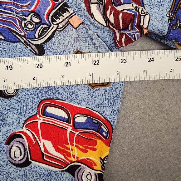 REYN SPOONER Hawaiian Shirt Mens Large Blue Classic Cars The Wonder Gas Route 66 - Picture 3 of 14